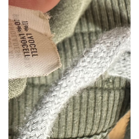 Aerie Womens Large Small Ribbed Woven Jogger Pants Green Lyocell Relax Comfy - Picture 9 of 9